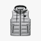men's hooded winter puffer vest
