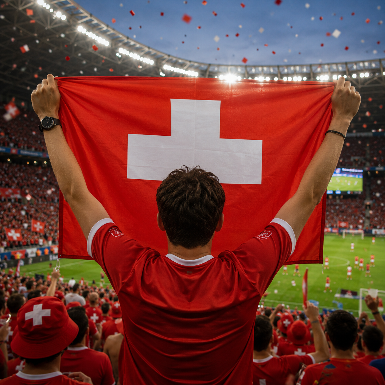 Switzerland 2026 World Cup Rectangular National Supporter Fan Flag