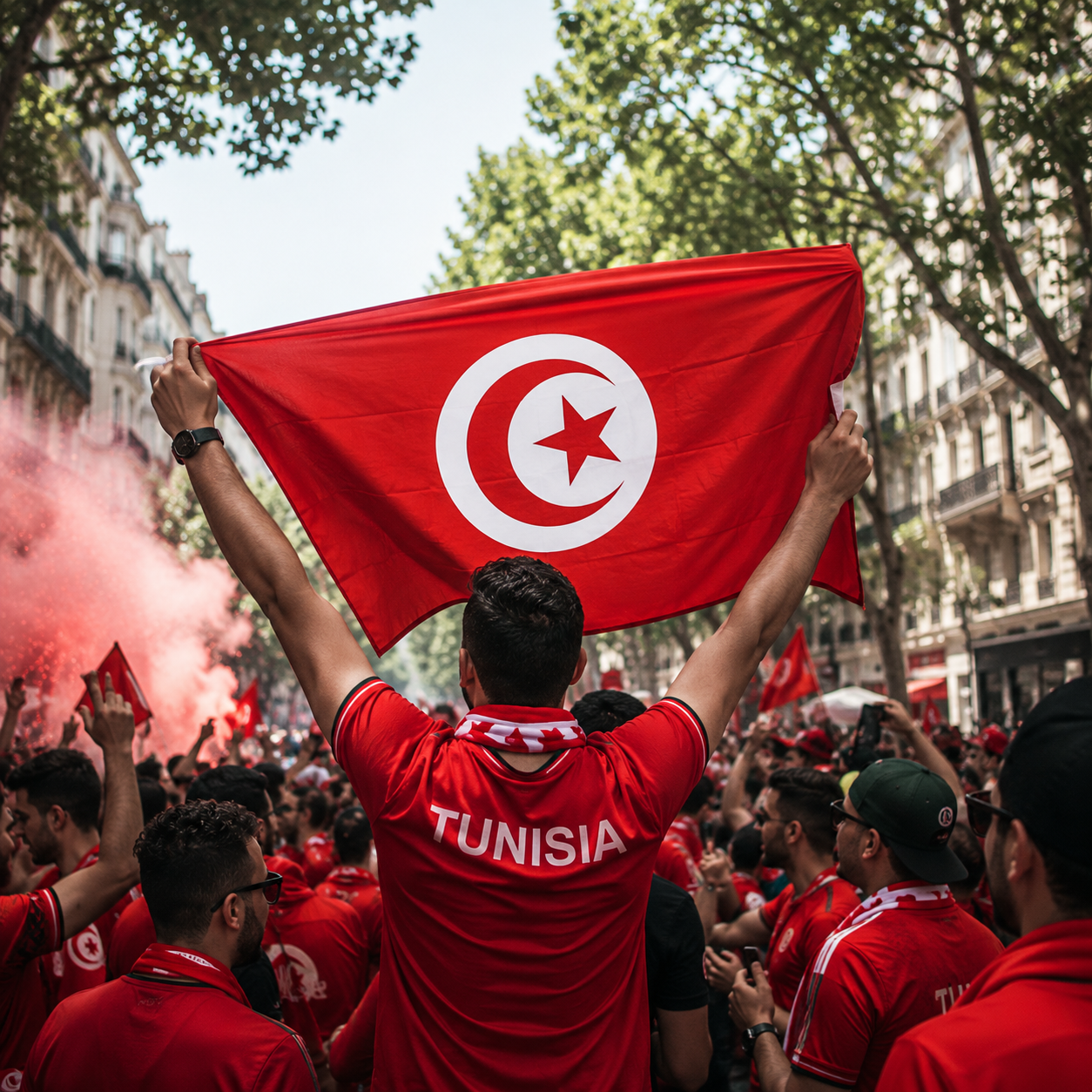 Tunisia 2026 World Cup Rectangular National Supporter Fan Flag