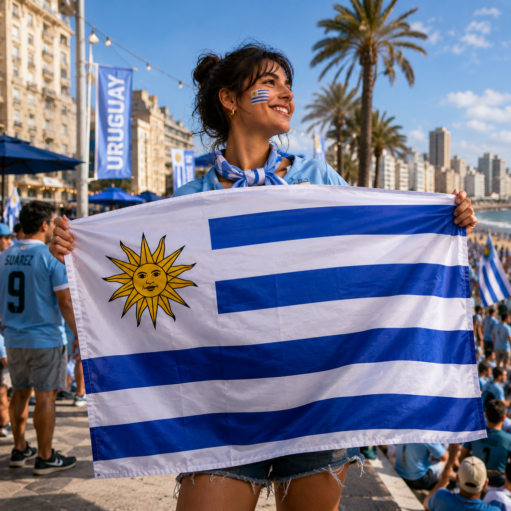 Uruguay 2026 World Cup Rectangular National Supporter Fan Flag