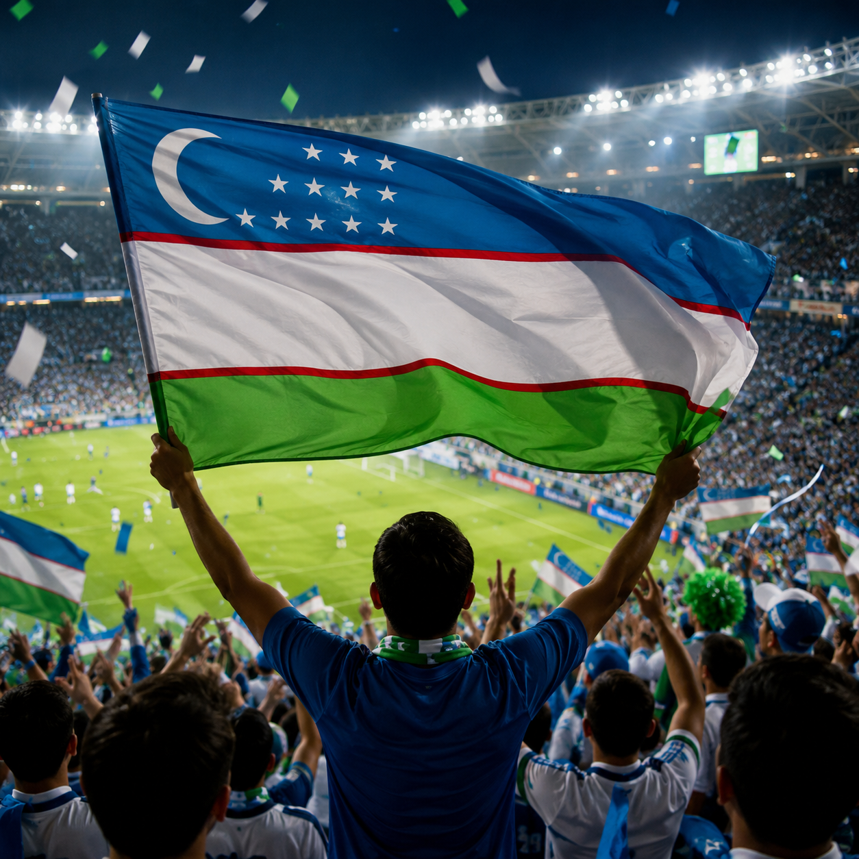 Uzbekistan 2026 World Cup Rectangular National Supporter Fan Flag
