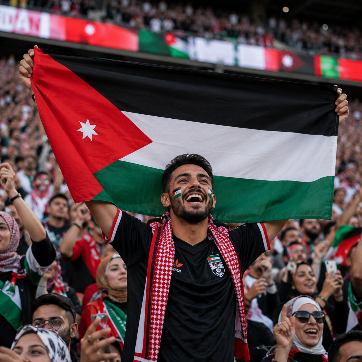 National Flag Fan Flag Supporter Flag for 2026 World Cup Jordan