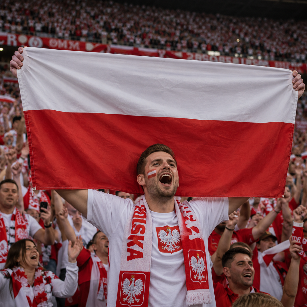 Poland 2026 World Cup Rectangular National Supporter Fan Flag