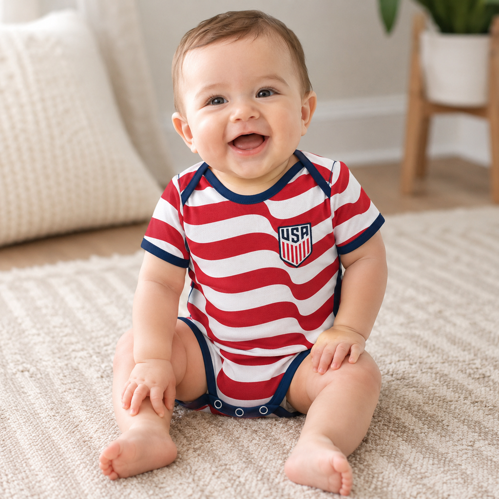 Infant Baby Football Romper Bodysuit USA 2026 World Cup Fan Apparel