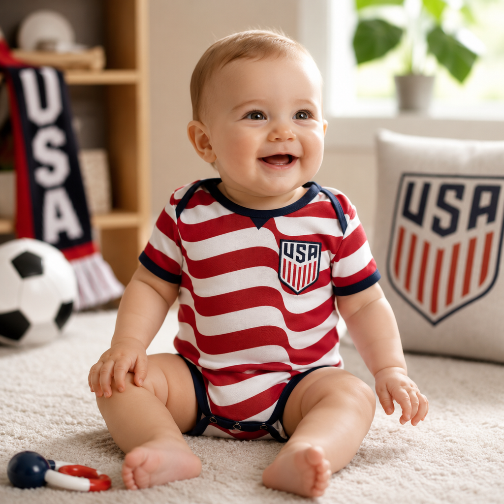 Infant Baby Football Romper Bodysuit USA 2026 World Cup Fan Apparel