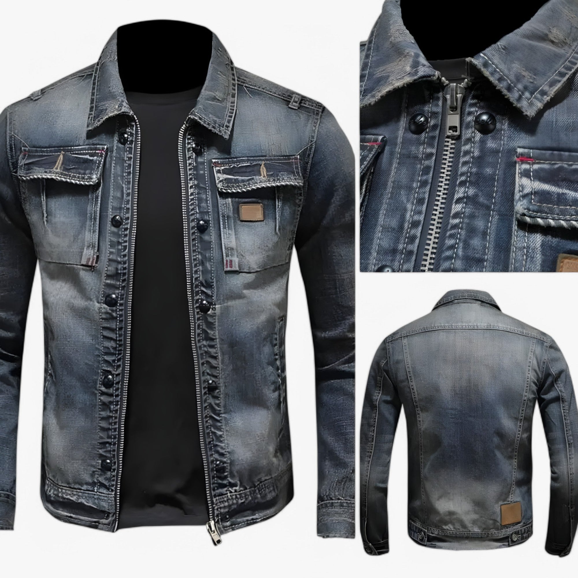 men's slim-fit denim jacket