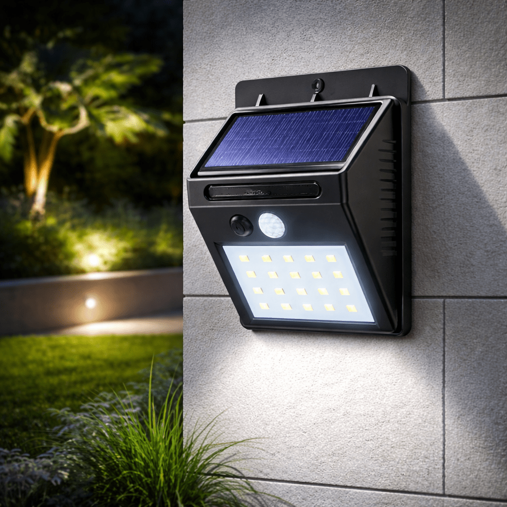 Solar Motion Sensor Outdoor Wall Light LED Flush Mount