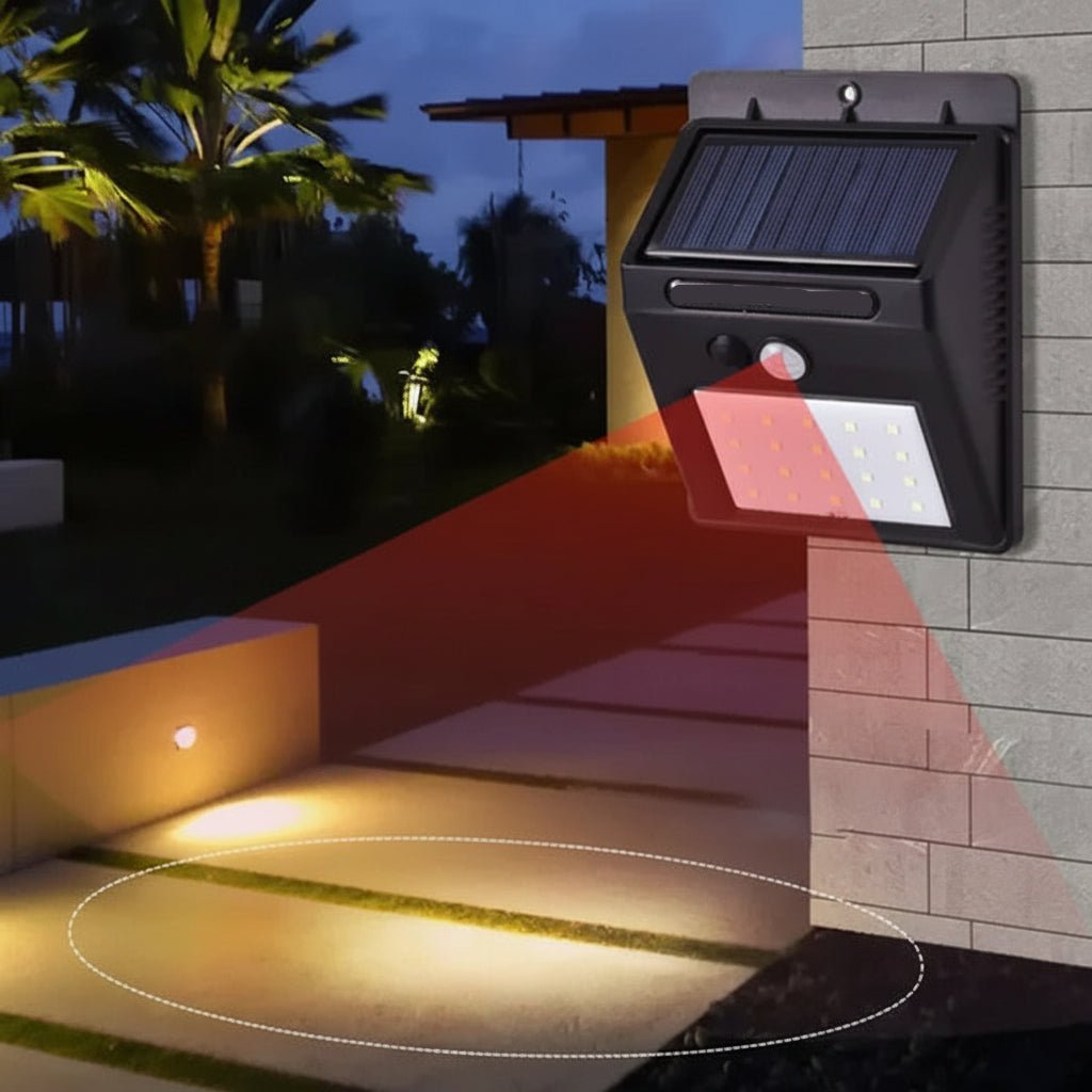 Solar Motion Sensor Outdoor Wall Light LED Flush Mount