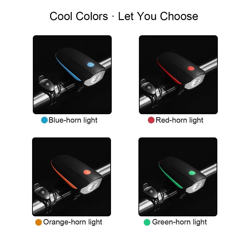 Rechargeable 3-in-1 LED Bicycle Warning Light and Horn