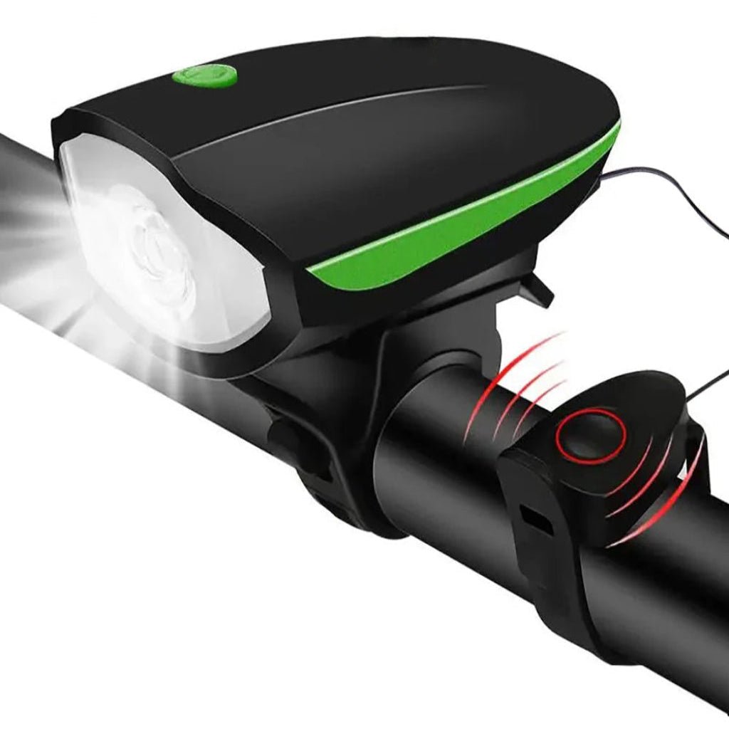 Rechargeable 3-in-1 LED Bicycle Warning Light and Horn