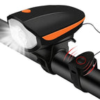 Rechargeable 3-in-1 LED Bicycle Warning Light and Horn