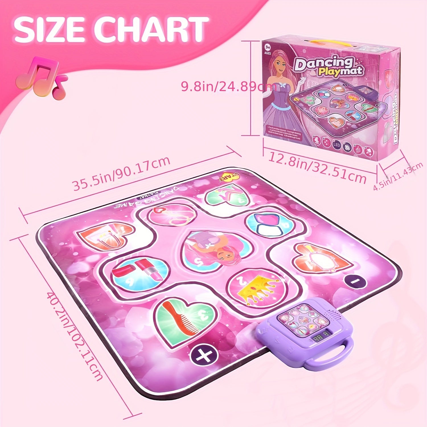 Interactive Dance Mat Musical Play Mat with Scoring Function for Girls