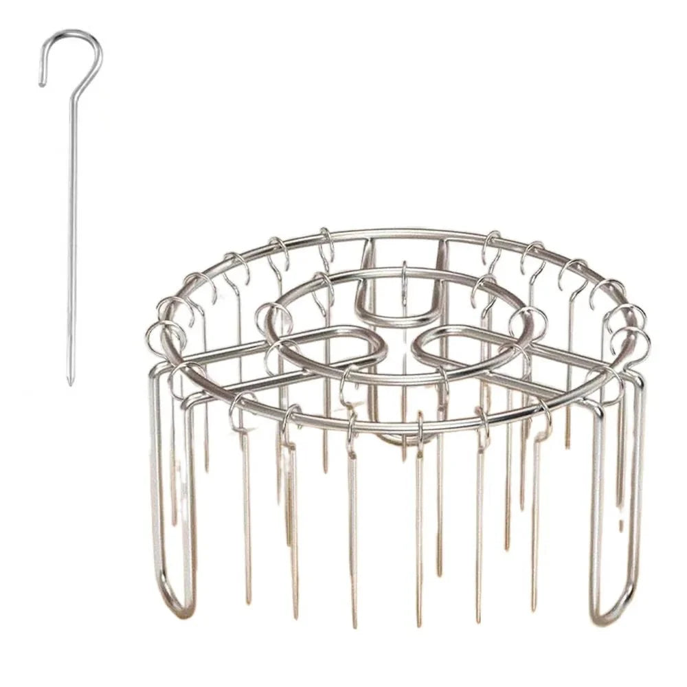 Stainless Steel Vertical Grill Rack with Spit Holder for Barbecue