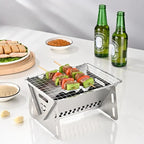 Portable Stainless Steel Charcoal Grill Foldable Outdoor Cooking Grill