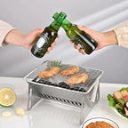 Portable Stainless Steel Charcoal Grill Foldable Outdoor Cooking Grill