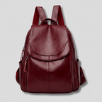 Anti Theft Leather Backpack for Women Slim Shoulder Bag