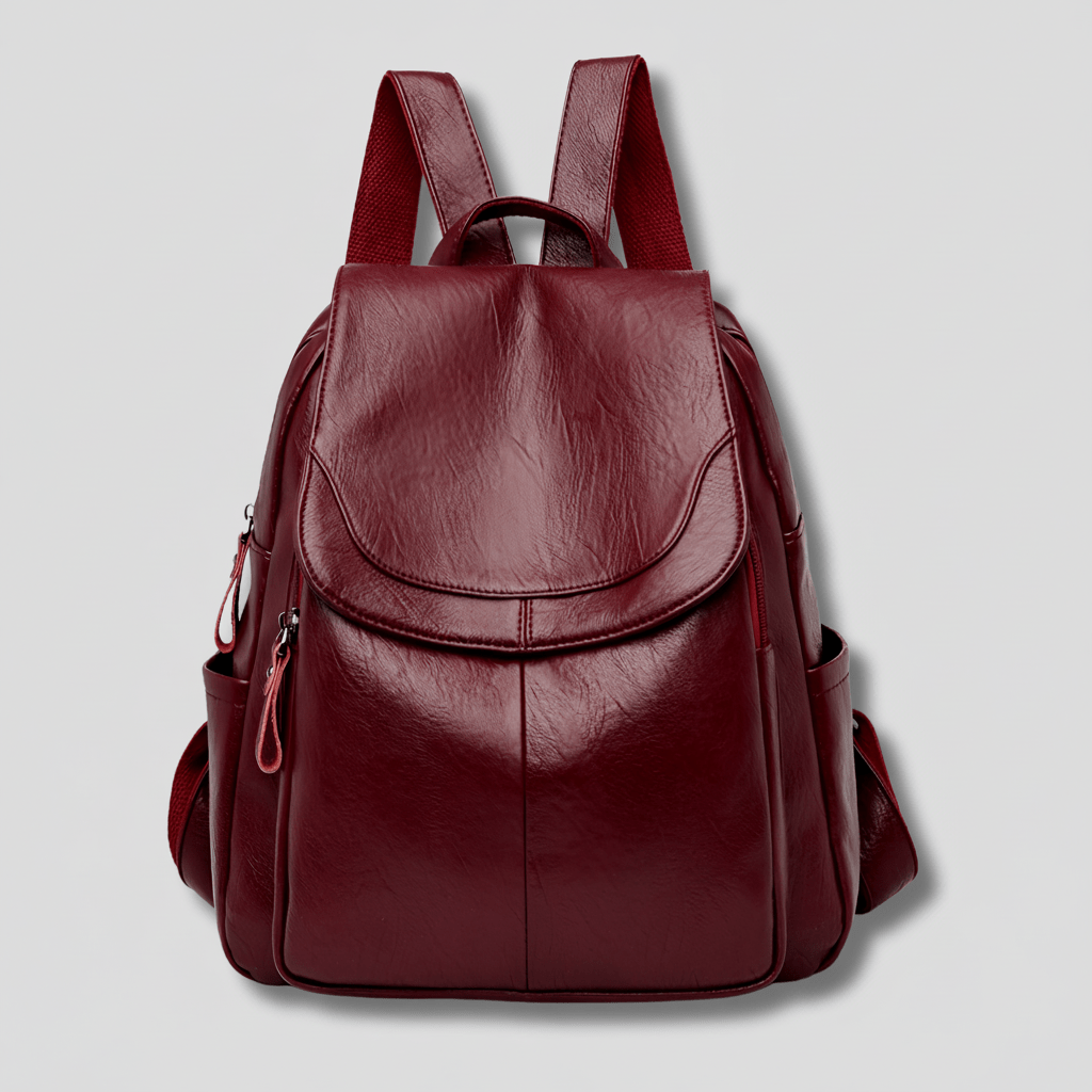 Anti Theft Leather Backpack for Women Slim Shoulder Bag