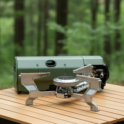 Compact Camping Stove Set with Butane Bottle and Carry Bag