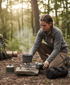 Compact Camping Stove Set with Butane Bottle and Carry Bag