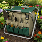Foldable Garden Tool Set Portable Gardening Tools With Storage Seat