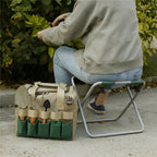 Foldable Garden Tool Set Portable Gardening Tools With Storage Seat