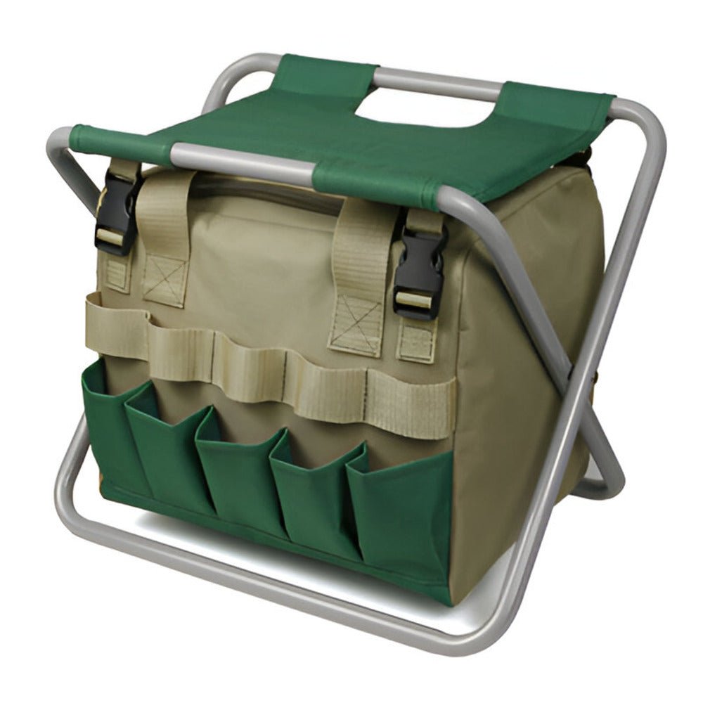 Foldable Garden Tool Set Portable Gardening Tools With Storage Seat