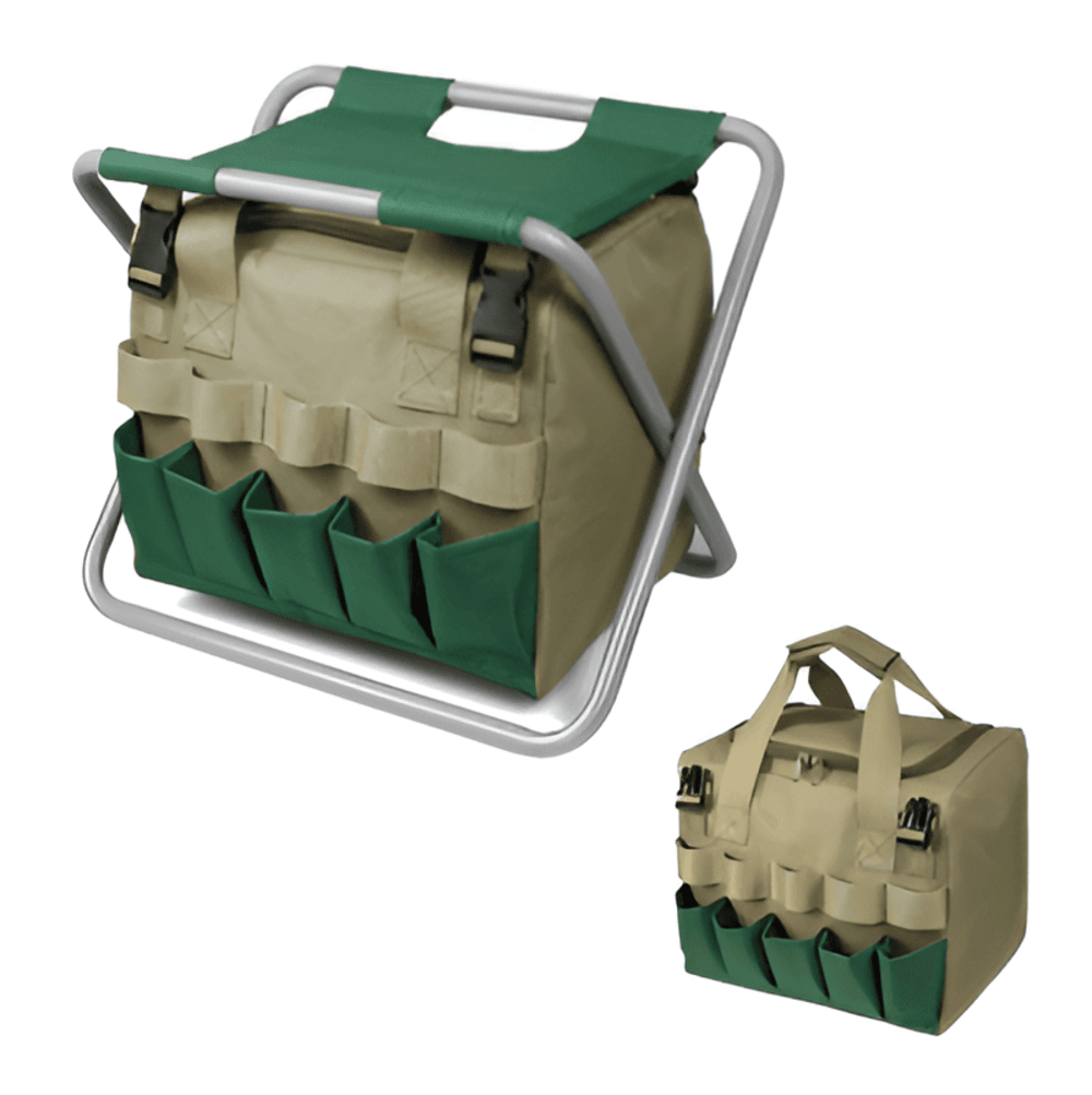 Foldable Garden Tool Set Portable Gardening Tools With Storage Seat