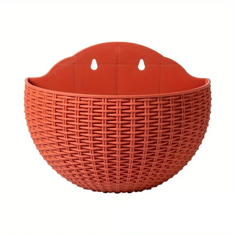 Wall-Mounted Rattan Style Planter Pot for Vertical Garden