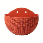 Wall-Mounted Rattan Style Planter Pot for Vertical Garden
