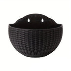 Wall-Mounted Rattan Style Planter Pot for Vertical Garden