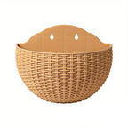 Wall-Mounted Rattan Style Planter Pot for Vertical Garden
