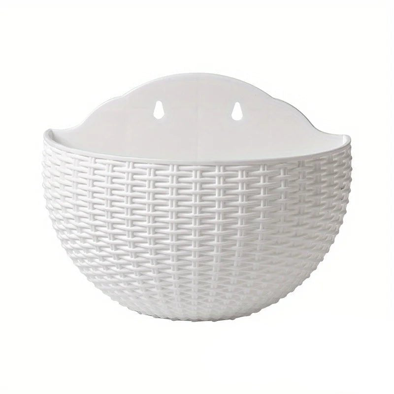 Wall-Mounted Rattan Style Planter Pot for Vertical Garden