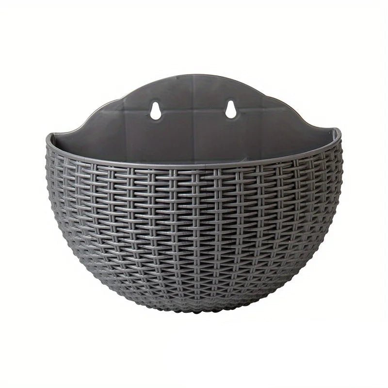 Wall-Mounted Rattan Style Planter Pot for Vertical Garden