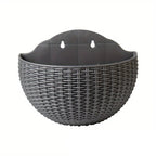 Wall-Mounted Rattan Style Planter Pot for Vertical Garden