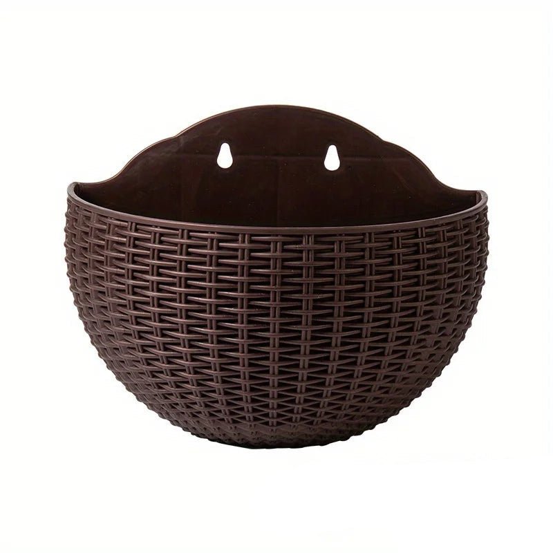 Wall-Mounted Rattan Style Planter Pot for Vertical Garden