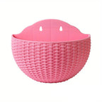 Wall-Mounted Rattan Style Planter Pot for Vertical Garden