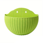 Wall-Mounted Rattan Style Planter Pot for Vertical Garden