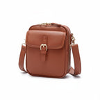Leather Crossbody Bag Square Compact Anti Theft Bag