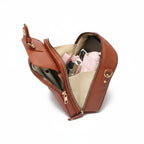 Leather Crossbody Bag Square Compact Anti Theft Bag