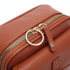 Leather Crossbody Bag Square Compact Anti Theft Bag