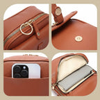 Leather Crossbody Bag Square Compact Anti Theft Bag