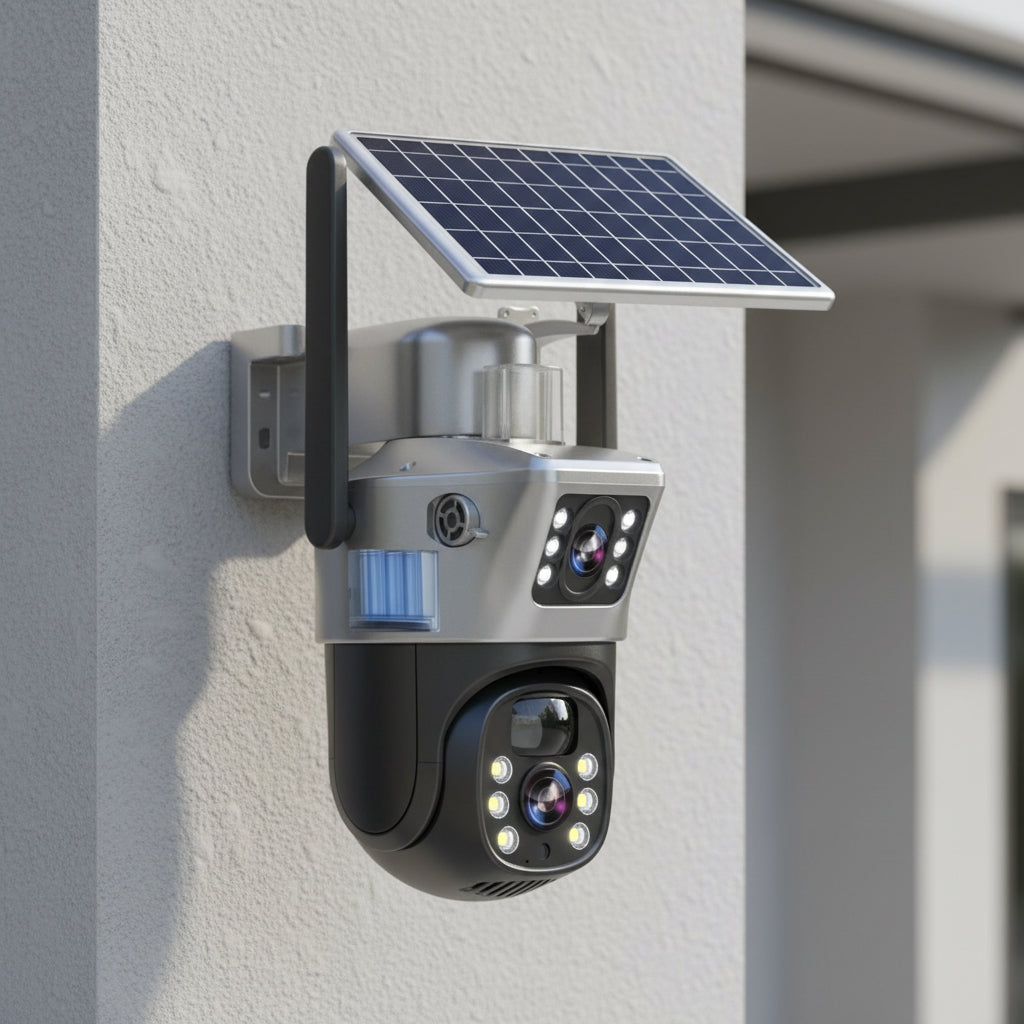 Wireless 4K Security Camera with Solar Panel and 360 Degree View