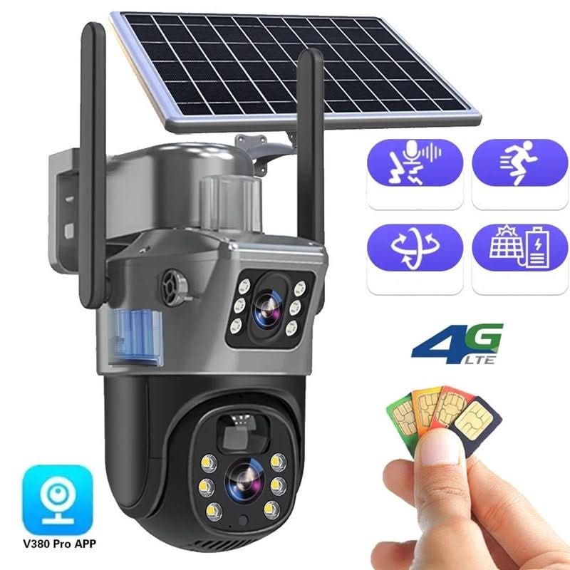 Wireless 4K Security Camera with Solar Panel and 360 Degree View