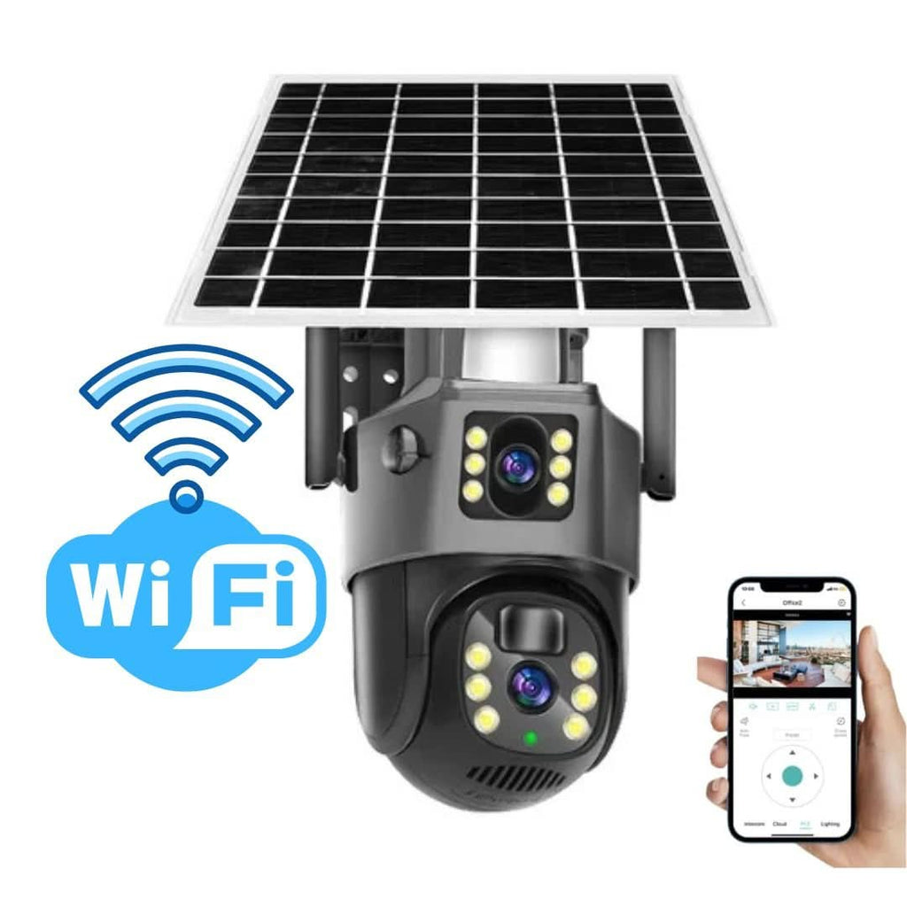 Wireless 4K Security Camera with Solar Panel and 360 Degree View