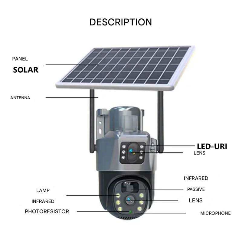 Wireless 4K Security Camera with Solar Panel and 360 Degree View