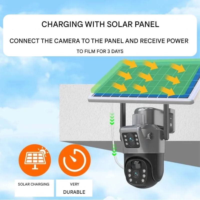 Wireless 4K Security Camera with Solar Panel and 360 Degree View