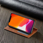 Magnetic Leather iPhone Case with Magnetic Closure Protective Cover