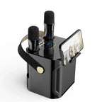 Portable Karaoke Speaker with Dual Wireless Microphones and 360 Degree Sound