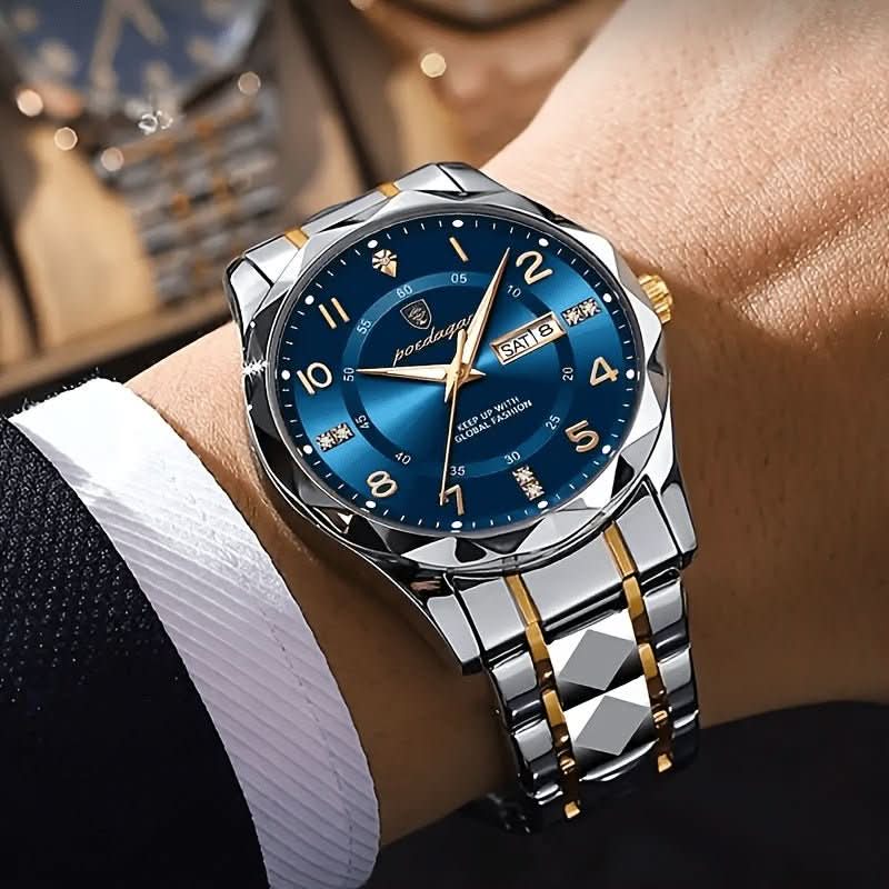 Titanium Sports Watch Men Circular Analog Quartz Wristwatch