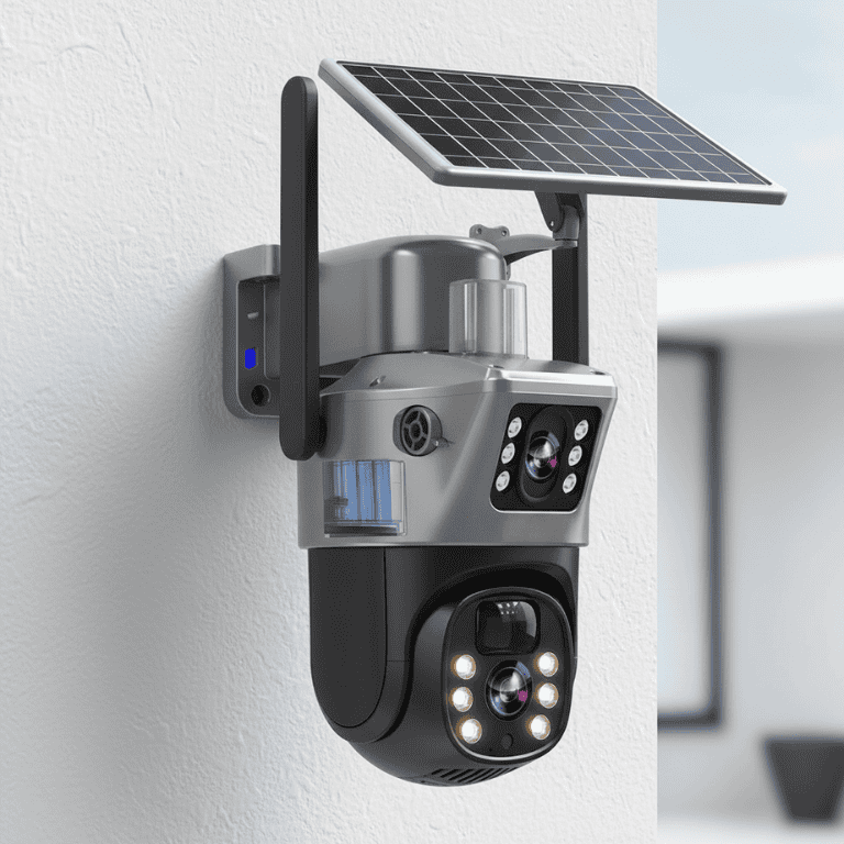 Wireless 4K Security Camera with Solar Panel and 360 Degree View